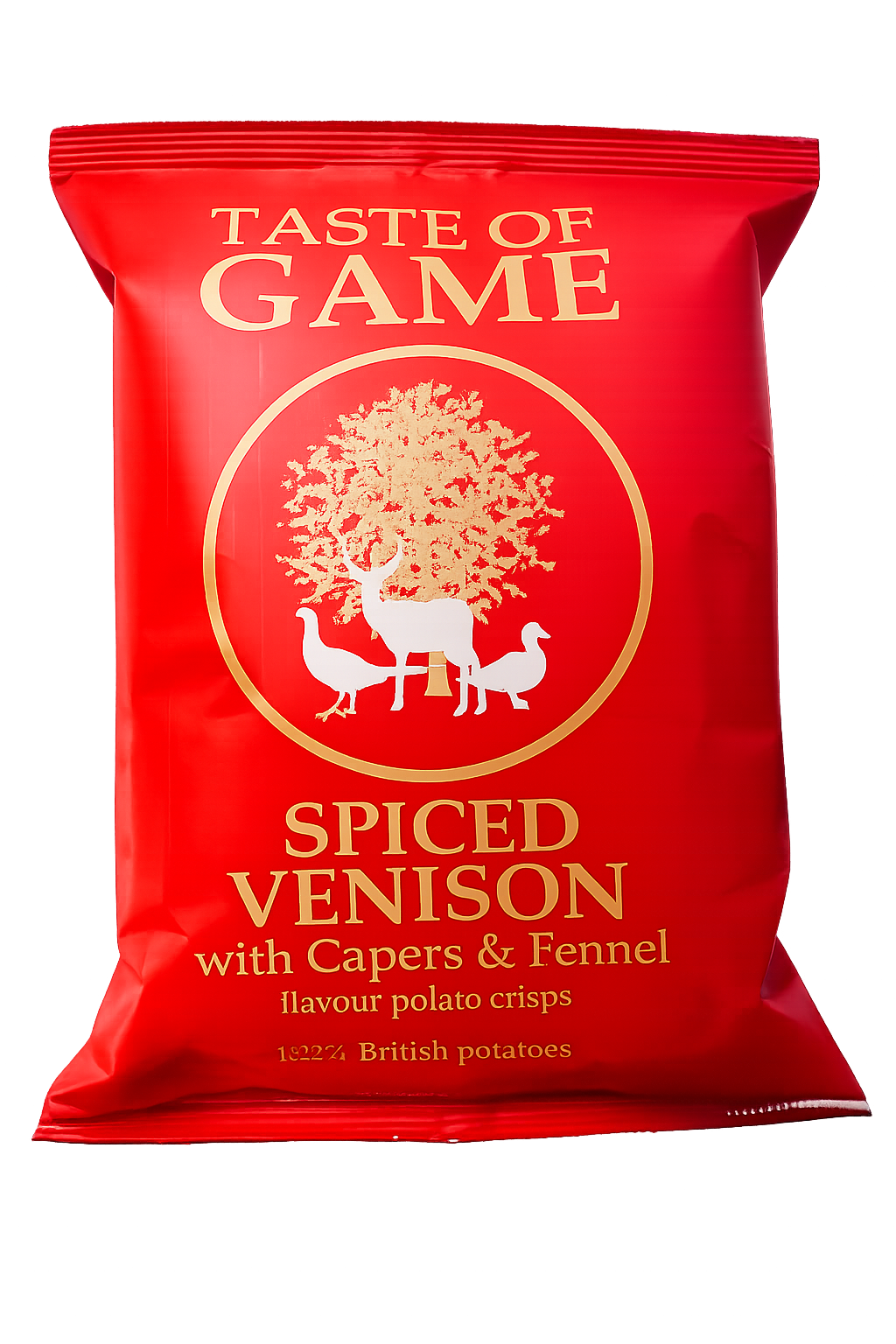 Mixed Box - Spiced Venison with Capers & Fennel, Wild Boar and Apple, Wild Duck and Plum, Grouse and Whinberry, Smoked Pheasant and Wild Mushroom Crisps 40g (Case of 24)