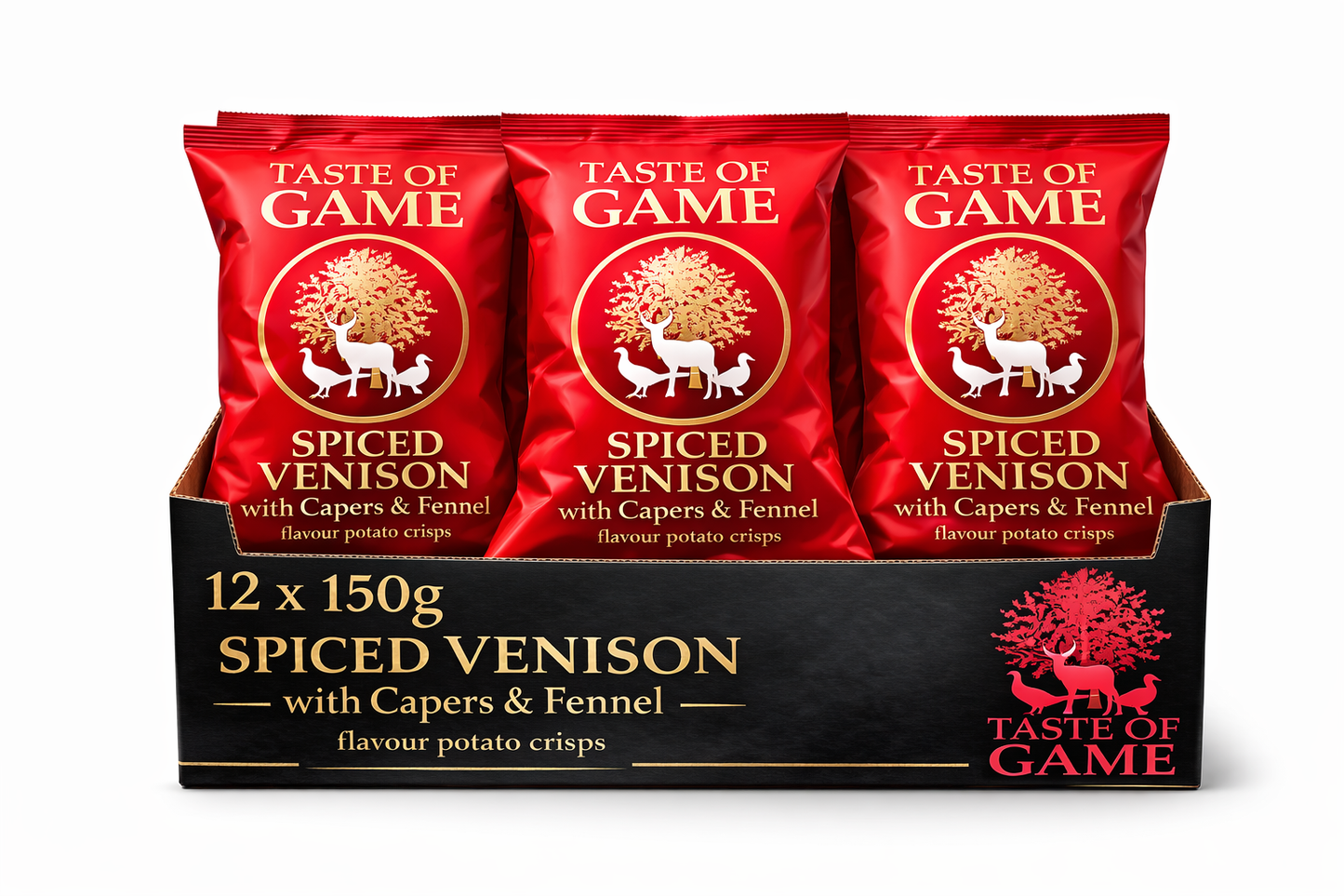 Spiced Venison with Capers & Fennel Crisps 150g (Case of 12)
